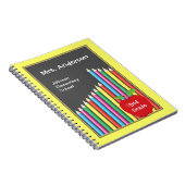 Chalkboard en gekleurde docent Pencils Notitieboek (Rechterzijde)