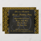 Chalkboard en Gold 50th Birthday Party Chalkboard Kaart (Voorkant / Achterkant)