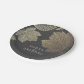 Chalkboard en Gold Fall Leaves Wedding Papieren Bordje (Gekanteld)