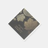 Chalkboard en gouden bladeren herfst bruiloft servetten (Hoek)