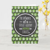 Chalkboard en Groene Appels Leraar Kaart (Gele Bloem)