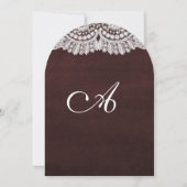 Chalkboard en Lace Deep Burgundy Wedding Kaart (Achterkant)