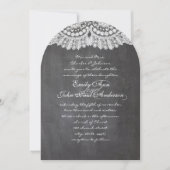 Chalkboard en Lace Elegant Wedding Invitations Kaart (Voorkant)
