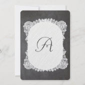 Chalkboard en Lace Elegant Wedding Invitations Kaart (Achterkant)