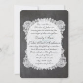 Chalkboard en Lace Elegant Wedding Invitations Kaart (Voorkant)
