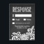 Chalkboard en Lace Rustic Wedding RSVP-kaarten RSVP Kaartje<br><div class="desc">Chalkboard en Lace Rustic Wedding RSVP-kaarten - zijn voorzien van een geprinte achtergrond op het bord met een witte geprinte bloemkant onderaan en elegant krijt. Zie hieronder het volledige passende collectie</div>