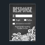 Chalkboard en Lace Rustic Wedding RSVP-kaarten RSVP Kaartje<br><div class="desc">Chalkboard en Lace Rustic Wedding RSVP-kaarten - zijn voorzien van een geprinte achtergrond op het bord met een witte geprinte bloemkant onderaan en elegant krijt. Zie hieronder het volledige passende collectie</div>