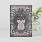 Chalkboard en Lace  Vrijgezellenfeest Kaart (Staand voorkant)