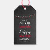 Chalkboard en lights Merry Kerstmis Cadeaulabel (Voorkant)