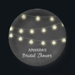 Chalkboard en Lights Vrijgezellenfeest Party Borde Papieren Bordje<br><div class="desc">Chalkboard and Lights Vrijgezellenfeest Party Borden - beschikt over een krijtbord achtergrond met strijklichten en krijt typografie. Zie het volledige overeenkomende ontwerp collectie op deze pagina.</div>