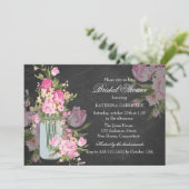  Chalkboard en Mason Jar Vrijgezellenfeest Invite Kaart (Staand voorkant)