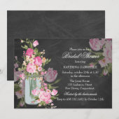  Chalkboard en Mason Jar Vrijgezellenfeest Invite Kaart (Voorkant / Achterkant)