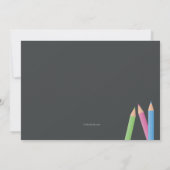 Chalkboard en Pencils Invitation Kaart (Achterkant)