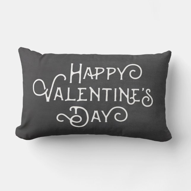 Chalkboard en Polkas Happy Valentijnsdag Pillow Kussen (Voorkant)