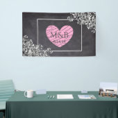 Chalkboard en Roze Heart Wedding Banner (Beurs)