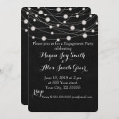 Chalkboard en String Lights Engagement Party Kaart (Voorkant / Achterkant)