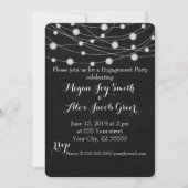 Chalkboard en String Lights Engagement Party Kaart (Voorkant)