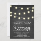 Chalkboard en String Lights Wedding Invitations Kaart (Voorkant)