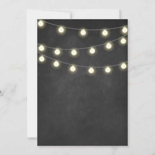 Chalkboard en String Lights Wedding Invitations Kaart (Achterkant)