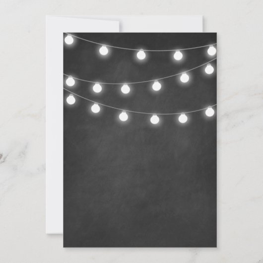 Chalkboard en String Lights Wedding Invitations Kaart (Achterkant)