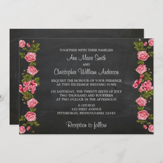 Chalkboard en uitnodiging voor weddenschappen (Voorkant / Achterkant)