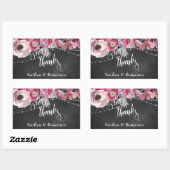 Chalkboard en verlichting, Pink Flowers Liefde & B Rechthoekige Sticker (Vel)