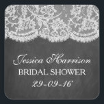 Chalkboard en  Vrijgezellenfeest van witte zalen Vierkante Sticker<br><div class="desc">Deze stickers van het krijtbord en het witte vrijgezellenfeest zullen het perfecte accessoire voor om het even welke bruid-aan-zijn zijn! Het ontwerp is voorzien van een mooie achtergrond met een witte rand effect. Deze stickers kunnen gepersonaliseerd worden voor je speciale gelegenheid en zijn de perfecte sticker voor elke moderne bruiloft,...</div>