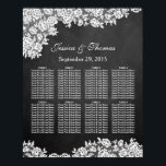 Chalkboard en White Lace Wedding Seating Chart Poster<br><div class="desc">Romantic Chalkboard en  White Lace Wedding Seating Chart.</div>