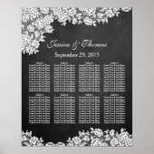 Chalkboard en White Lace Wedding Seating Chart Poster (Voorkant)