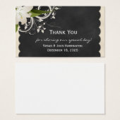 Chalkboard en witte Lily dank u Visitekaartjes (Voorkant /achterkant)