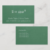 Chalkboard Energy Science Teacher Visitekaartjes (Voorkant / Achterkant)