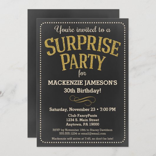 Chalkboard Enterprise Party Invitation Man of Woma Kaart (Voorkant / Achterkant)