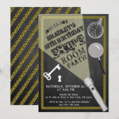 Chalkboard Escape Room Party Elke dag van de leeft Kaart (Voorkant / Achterkant)