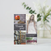 Chalkboard Etsen Afstuderen Dank u Foto Briefkaart (Staand voorkant)