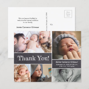 Chalkboard etst dank je tekstfotocollage bir briefkaart