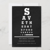 Chalkboard Eye Chart Save the Date (Voorkant)