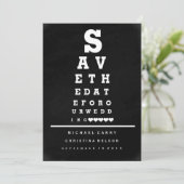 Chalkboard Eye Chart Save the Date (Staand voorkant)