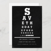 Chalkboard Eye Chart Save the Date (Voorkant / Achterkant)