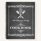 Chalkboard Familie Cookbook Recipe Notitieboek (Voorkant)