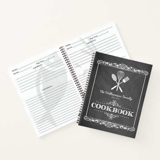  Chalkboard Familie Cookbook Recipe Notitieboek (Binnen)