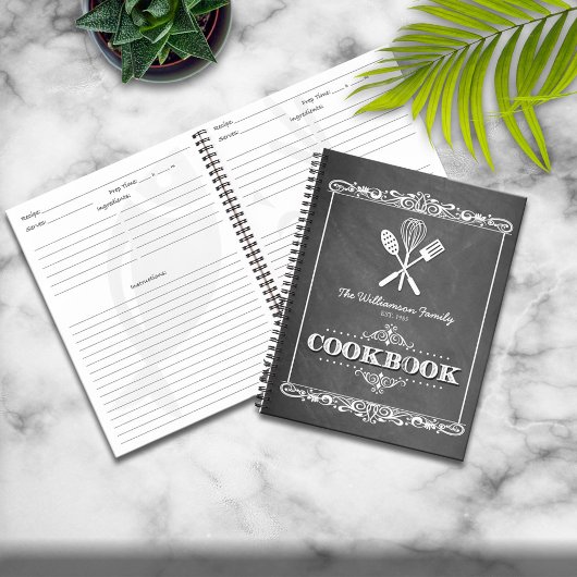 Chalkboard Familie Cookbook Recipe Notitieboek