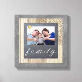 Chalkboard familie foto canvas afdruk