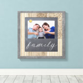 Chalkboard familie foto canvas afdruk (Insitu (Houten vloer))