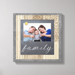 Chalkboard familie foto canvas afdruk