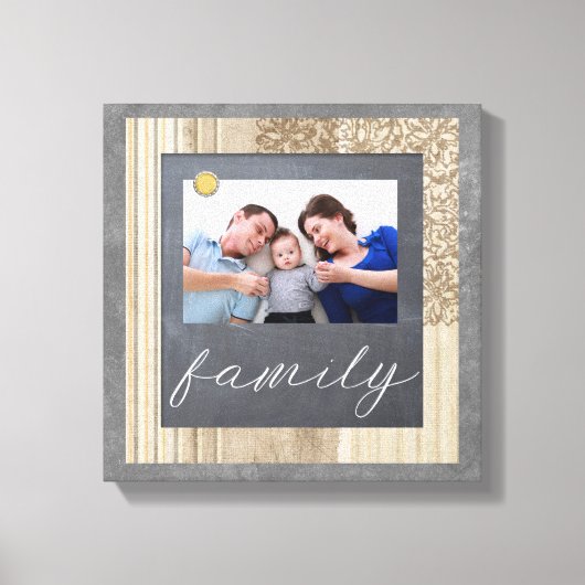 Chalkboard familie foto canvas afdruk (Voorkant)