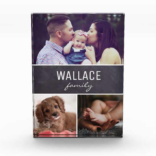 Chalkboard Familie foto collage Verticaal (Voorkant)