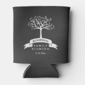 Chalkboard familie reünie met banner en boom blikjeskoeler