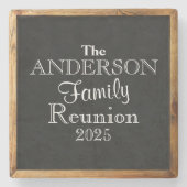 Chalkboard Familie Reünie Typografie Favor Stenen Onderzetter (Voorkant)