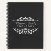 Chalkboard Family Recipipes Cookbook Black & White Notitieboek (Voorkant)