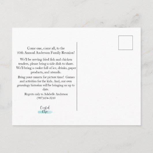 Chalkboard Family Reunion Save the Date Aankondigingskaart (Achterkant)